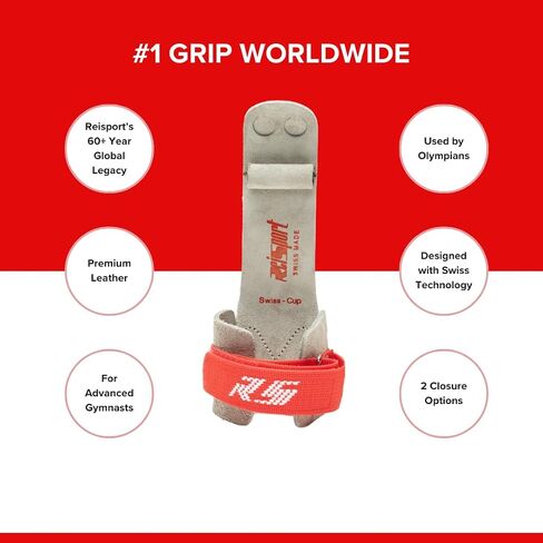 Reisport Men's Double Buckle Ring Grips, Gymnastics, Small (1) in Kuwait