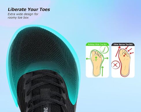 Mens Wide Walking Shoes Soft Sole Non Slip Running Comfortable Tennis Breathable Athletic Gym Workout Sport Sneakers in Kuwait