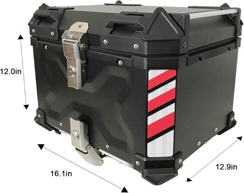 Motorcycle Tail Box 36L/45L Heavy-Duty Delivery Cargo Trunk with Waterproof Lid & Anti-Shock Base-Universal Rear Storage Case for Food Delivery, Courier, Riders, Black (45L) in Saudi Arabia
