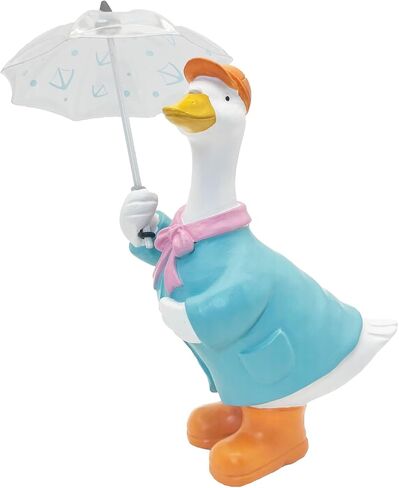 Duck Statue for Holding Umbrella Home Decor Resin Sculptured Hand Painted Figurine Creative Craft Cute Decoration Gift for Kids Womens Decorative Garden Yard Room in Saudi Arabia