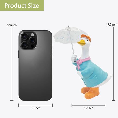 Duck Statue for Holding Umbrella Home Decor Resin Sculptured Hand Painted Figurine Creative Craft Cute Decoration Gift for Kids Womens Decorative Garden Yard Room in Saudi Arabia