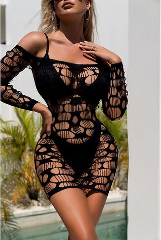 Women Fishnet Bodystocking Lingerie Sexy Footless Stockings Sleeveless Lace Bodysuit Halterneck One Piece Pantyhose in Kuwait