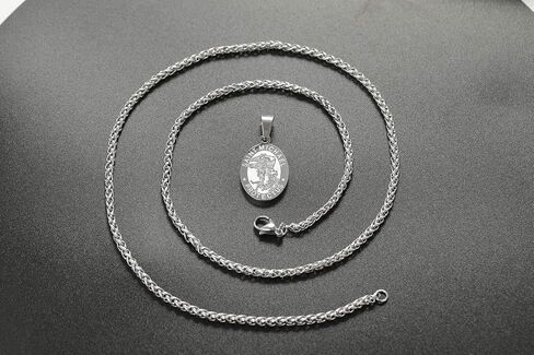 RS Saint St Michael/Christopher/Jude/Benedict/Joseph/Anthony Medal Necklace for Men Boys 24 In Religious gifts in Saudi Arabia