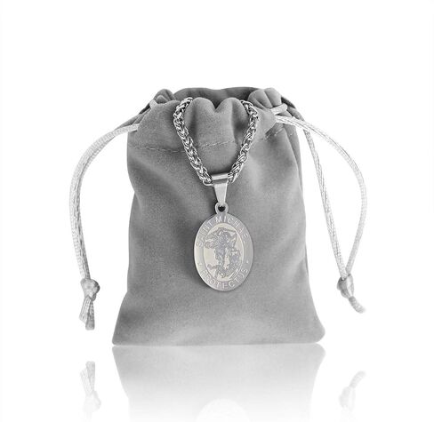 RS Saint St Michael/Christopher/Jude/Benedict/Joseph/Anthony Medal Necklace for Men Boys 24 In Religious gifts in Saudi Arabia