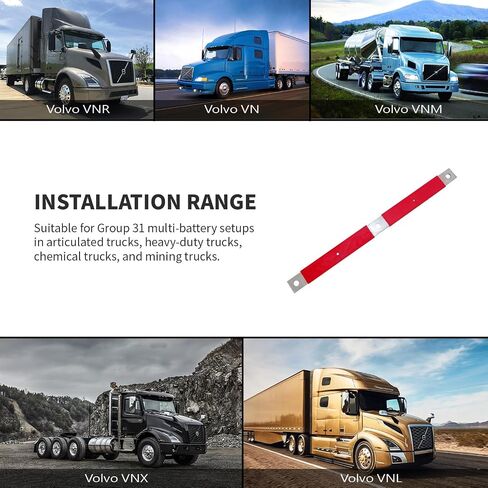 partsPTT 3P Three-Hole Battery Bar Terminal Block | Compatible with Volvo Models | Durable Auto Parts - (Red Positive) in Saudi Arabia