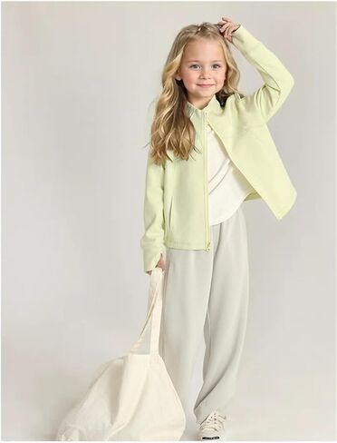 الفتيات zip up عرضة سترة غير رسمية قمصان طويلة الأكمام in Kuwait