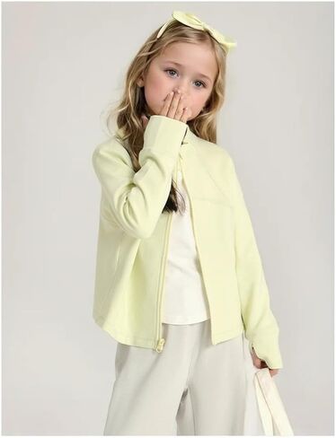 الفتيات zip up عرضة سترة غير رسمية قمصان طويلة الأكمام in Kuwait