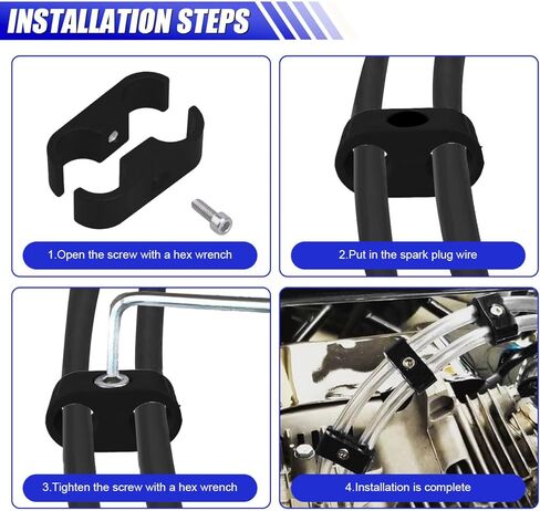 6PCS Car Spark Plug Wire Separator Divider Kit, Car Engine Ignition Wire Separators Holder for 7mm 8mm 9.5mm Wire, Spark Plug Wire Loom Divider Clamp (Black) in Kuwait