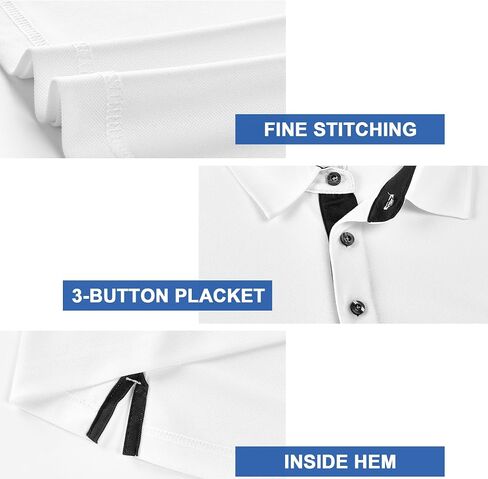 Mens Golf Shirt Short Sleeve Moisture Wicking Dry Fit Performance Solid Casual Pique Collared Golf Polo Shirts for Men in Saudi Arabia