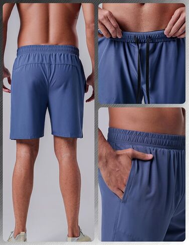 3 Pack: Men's 7" Running Shorts with Compression Liner Pockets, Athletic 2 in 1 Shorts for Workout Gym Quick Dry in Saudi Arabia