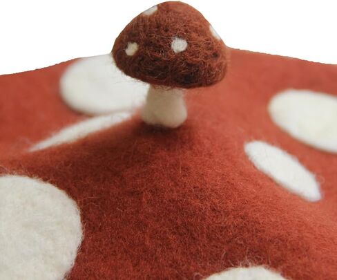 Mushroom Beret Handmade Wool Felt Hat Men Women's Cosplay Cap Vintage Painter Beanies in Kuwait