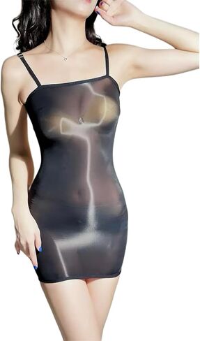 Women Shiny Bodystockings Dress Suspenders Full Bodystocking 6D Dress Sheer Body stockings Dress in Saudi Arabia
