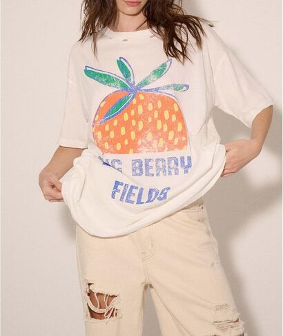 Womens Oversized Vintage Flower Graphic Tees Tops Y2k California Aesthetic Baggy T-Shirts Fruit Coastal Summer in Saudi Arabia