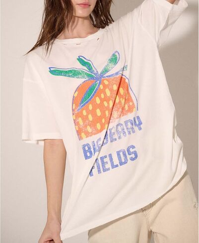 Womens Oversized Vintage Flower Graphic Tees Tops Y2k California Aesthetic Baggy T-Shirts Fruit Coastal Summer in Saudi Arabia