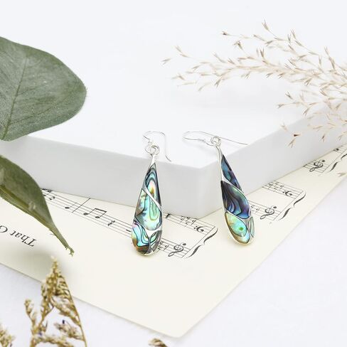AeraVida Timeless Teardrop .925 أقراط من الفضة الإسترليني مع عرق اللؤلؤ | أقراط متدلية للنساء | هدية مجوهرات الذكرى السنوية in Saudi Arabia