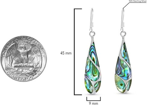 AeraVida Timeless Teardrop .925 أقراط من الفضة الإسترليني مع عرق اللؤلؤ | أقراط متدلية للنساء | هدية مجوهرات الذكرى السنوية in Saudi Arabia