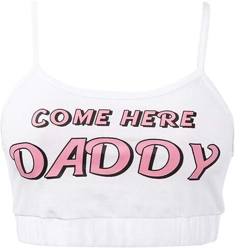 Sexy Women Lingerie Set Come Here Daddy Please Strappy 2PCS Slutty Underwear Tank Tops and Panty Pajamas Sleepwear in Saudi Arabia