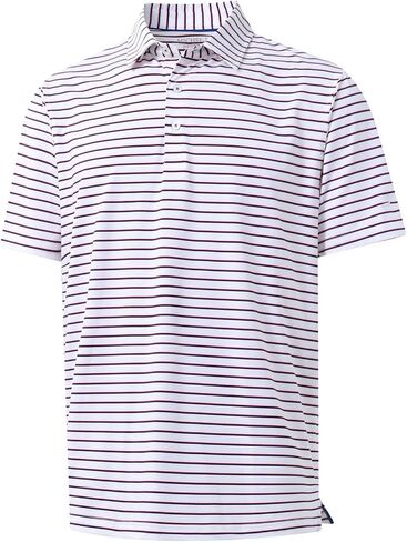 Rouen Mens Polo Shirts Short Sleeve Dry Fit Performance Moisture Wicking Causal Striped Polo Collared Golf Shirts for Men in Saudi Arabia