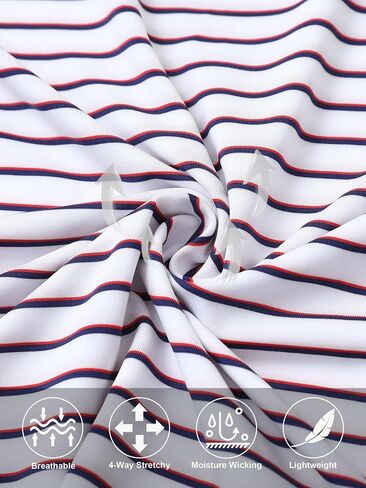 Rouen Mens Polo Shirts Short Sleeve Dry Fit Performance Moisture Wicking Causal Striped Polo Collared Golf Shirts for Men in Saudi Arabia