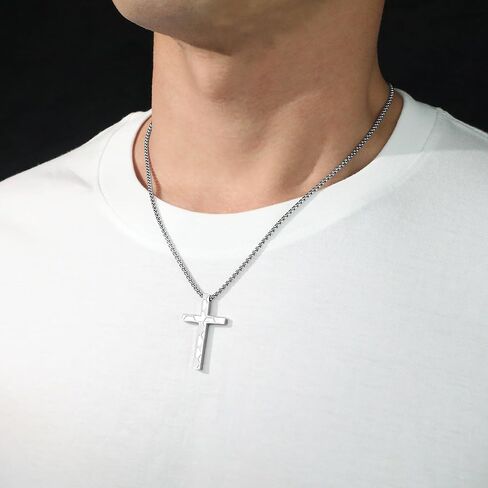 Soccer Cross Necklace for Boys Men Inspirational Christian Bible Verse Cross Pendant Stainless Steel Chain 20+2 inch Soccer Jewelry Religious Gift for Men in Kuwait