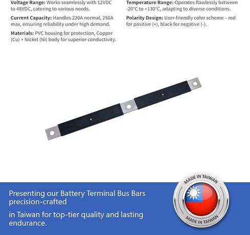 partsPTT 3P Three-Hole Battery Bar Terminal Block | Compatible with Volvo Models | Durable Auto Parts - (Red Positive) in Kuwait