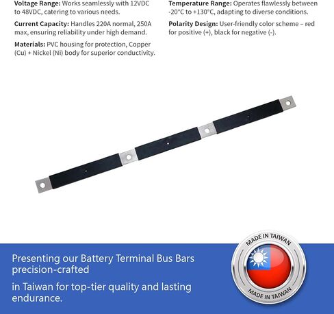 partsPTT 3P Three-Hole Battery Bar Terminal Block | Compatible with Volvo Models | Durable Auto Parts - (Red Positive) in Saudi Arabia