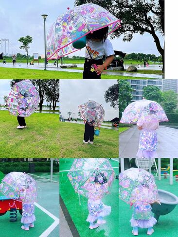 Clear Bubble Umbrella, Transparent Dome Canopy, See Through for Safety, Windproof, Auto Open, Easy-Grip Handle, Lightweight Umbrella for Rain/Sun in Kuwait