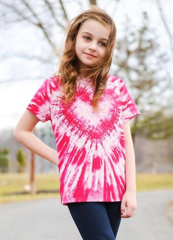 SunFoucs Girls Kids Shirts Size 5-12 Tie Dye Casual Tshirt Short Sleeve Crewneck Tee Top in Saudi Arabia