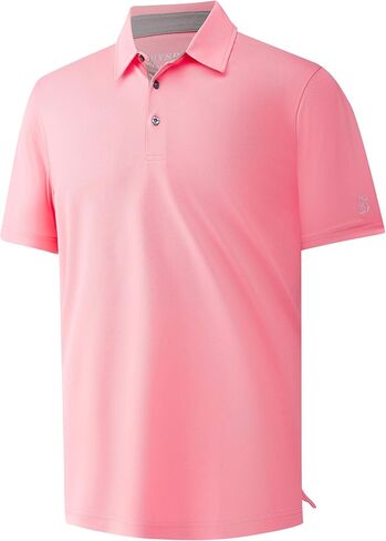 Mens Golf Shirt Short Sleeve Moisture Wicking Dry Fit Performance Solid Casual Pique Collared Golf Polo Shirts for Men in Saudi Arabia