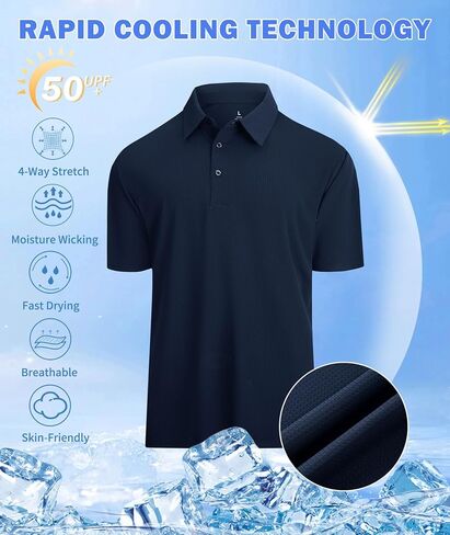 Jacquard Polo Shirts for Men Short Sleeve Golf Shirt Dry Fit Moisture Wicking Performance Golf Shirts in Saudi Arabia