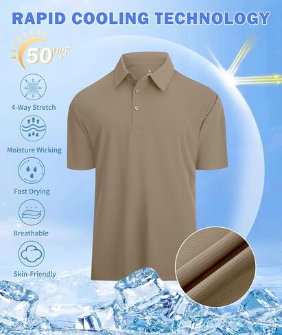 Jacquard Polo Shirts for Men Short Sleeve Golf Shirt Dry Fit Moisture Wicking Performance Golf Shirts in Saudi Arabia