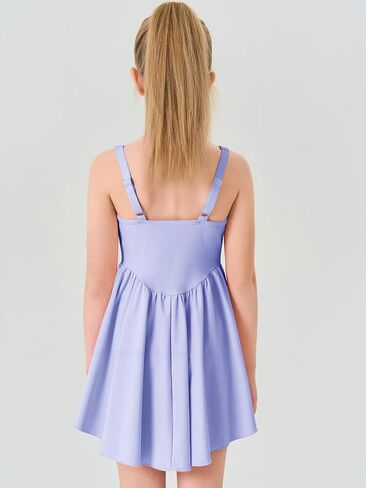 Haloumoning Girls Athletic Tennis Dress Kids Workout Adjustable Straps Golf Dance Dresses 5-14 Years in Saudi Arabia