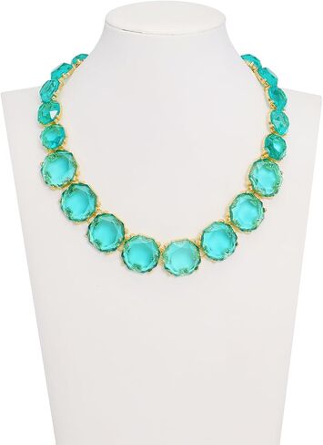 Firstmeet Vintage Resin Rhinestone Necklace Exquisitely cutted Elegant Crystal Collar for Women in Kuwait