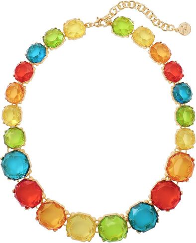 Firstmeet Vintage Resin Rhinestone Necklace Exquisitely cutted Elegant Crystal Collar for Women in Kuwait