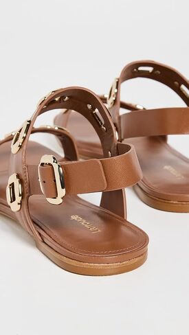 Larroude Women's Milan Flat Sandals, Beige, Tan, 7.5 Medium US in Kuwait