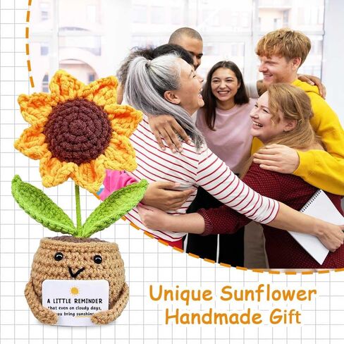 Sunflower Doll Crochet with Card - Certified Best Grandma - Gift for Grandma from Granddaughter, Grandson, Grandkid - Mothers Day, Christmas, Birthday Gift for Grandmother, Nana, Gigi in Kuwait