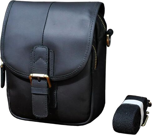 Le'aokuu Men Leather Fashion Mini Messenger Crossbody Bag Bag Designer Hook Organizer Weist Belt Bag Case Calcette in Kuwait