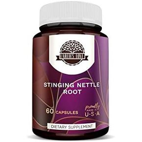 Earth's Love - Stinging Nettle Root 60 Capsules, High Potency Capsules 500 mg, Made with Stinging Nettle (Urtica Dioica) and Vegetable Capsules Dried Root (60 Capsules)