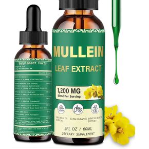 Mullein Drops for Lungs - Lung Cleanse & Detox, Respiratory & Immune Support, Vegan Mullein Leaf Extract with Calendula & Elderberry | Non-GMO | Alcohol-Free | 2 Fl Oz