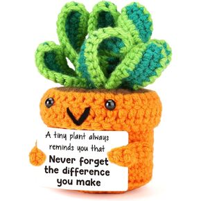 LEJIAJINW Mothers Day Grandma Gifts Grandmother Gigi Nana Grammy Great Grandmas Birthday Presents Funny Easter Basket Essentials Decorations, Mini Cute Handmade Crochet Emotional Positive Potted Doll