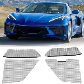 C8 Corvette Front Grill Guards Radiator Shield Covers Mesh fits 2020 2021 2022 (4-Pack)