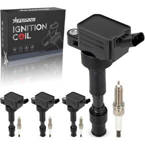 Ignition Coil Pack and Iridium Spark Plug Compatible with 2016-2021 Hyundai Elantra Kona Sonata Veloster Kia Forte Optima Soul 2.0L, Replaces UF816 93175 Set of 4