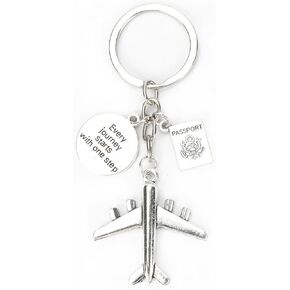 سلاسل مفاتيح Compass Keychain Airplane Higains Travel Gifts Earth Key chram keyring keyring keycharms trip keycharm