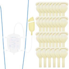 30 PCS Latex Condom Catheter External Self-Sealing Set, Easy Donning, Day and Night Use Quick and Easy Drainage, No Reflux, No Leakage (30pcs/35mm/1.38inch)