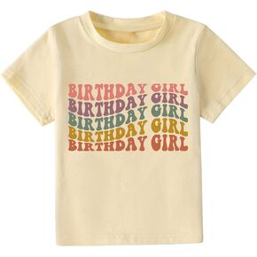 Birthday Girl Shirt 2nd 3rd 4th 5th 6th 7th Girls Birthday T-Shirts Toddler Mermaid Unicorn Cotton Short Sleeve Tee Tops