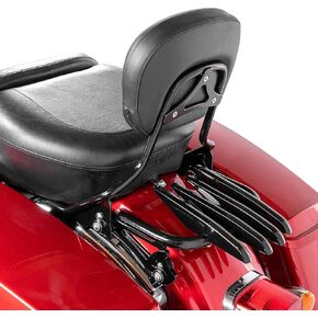 Mofun Backrest Passenger Sissy Bar with Luggage Rack Detachable Compatible with Harley Touring Road King Street Road Electra Glide 2009-2024 Chrome