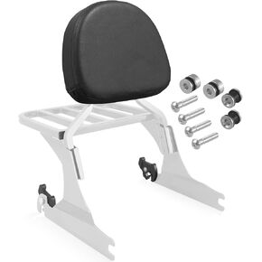 Passenger Backrest Sissy Bar with Luggage Rack Fit 200mm Fender Compatible with Harley Softail Fat Boy Night Train 2006-2017 (Chrome)