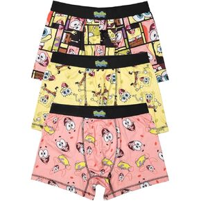 Bioworld Men's Adult SpongeBob SquarePants Boxer Brief Underwear 3-Pack