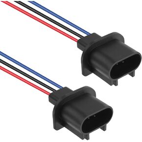 2PCS Female Headlight Connector for H13/9008 Bulb,Headlight Wiring Harness for Headlights or Fog Lights Use,Universal Headlight Harness Replacement Car Accessories (Female Socket)