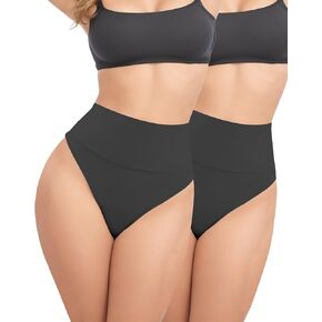2 PACK Thong Shapewear Tummy Control, Shaping Seamless Underwear for Women, Body Shaper Tummy Control Panties Girdle